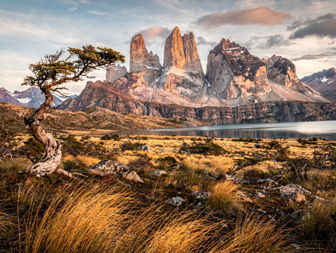 Granite spires rising above alpine mist